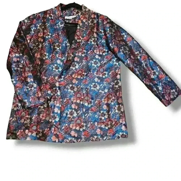 Molly Bracken Premium Green Floral Blazer Size Large #156 - Picture 3 of 7